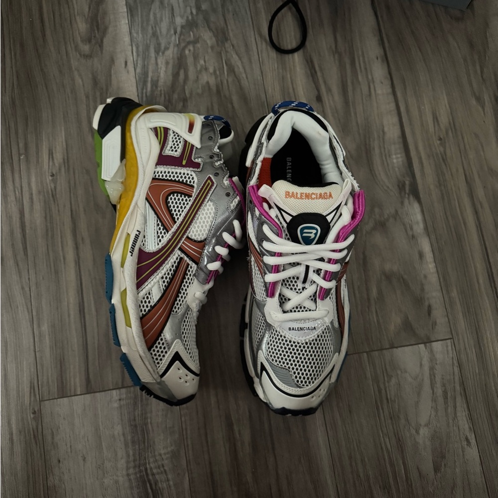 Balenciaga Kids White and Pink Multicolor Sneakers